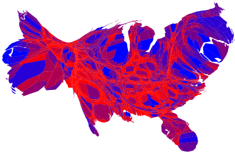 psychedelic election map