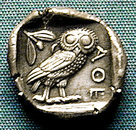 owl minerva coin